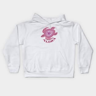 Aloha Pink Tribal Honu -4486 Kids Hoodie